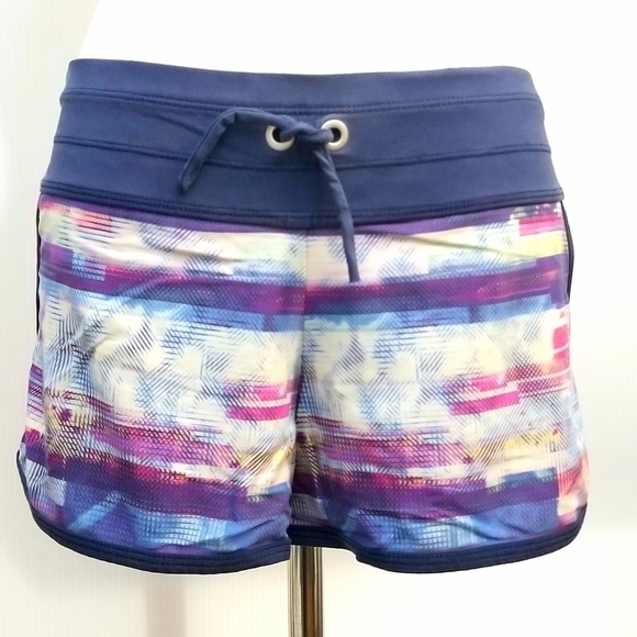 Athleta Women's Multicolored Blue Athletic Active Workout  Running Shorts,  XS - Picture 1 of 10